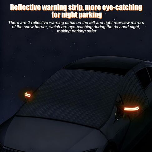 Car Windshield Snow Cover, Waterproof Vehicle Windscreen Front Window Snow Ice Protector with Side Mirror Cover, Removal Auto Windshield Frost Protection, Universal Fit (Black) in Saudi Arabia