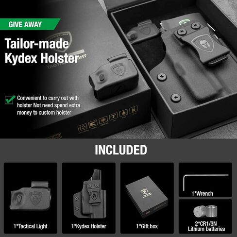 WARRIORLAND Taurus G3C IWB Kydex الحافظة مع مصباح يدوي تكتيكي لمسدس Taurus G2C / Taurus G3C، 150 لومن ضوء LED ومجموعة الحافظة in Kuwait