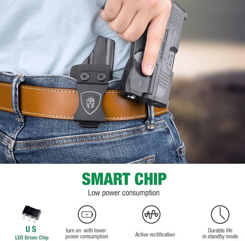 WARRIORLAND Taurus G3C IWB Kydex الحافظة مع مصباح يدوي تكتيكي لمسدس Taurus G2C / Taurus G3C، 150 لومن ضوء LED ومجموعة الحافظة in Kuwait