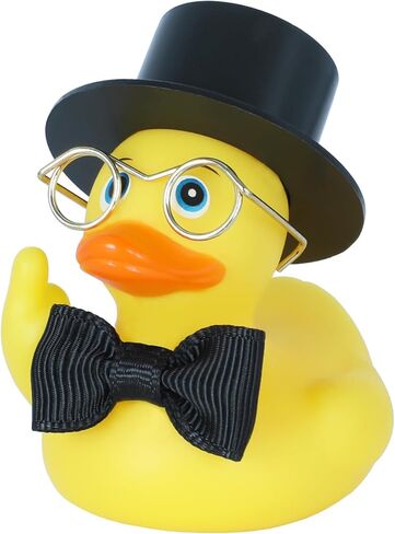 Middle Finger Duck with Bottle, Hat, Necklace& Sunglasses, Funny Rubber Duck Car Dashboard Decor, DIY Office Desk Accessory, Cool Adult Humor Gift in Saudi Arabia