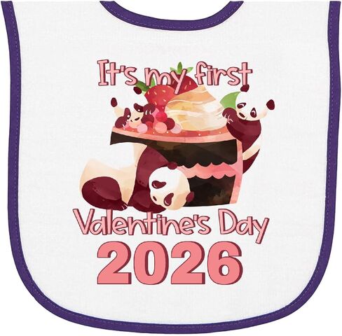 inktastic It's My First Valentine's Day 2026 Baby Terry Cloth Bib in Saudi Arabia