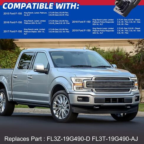 كاميرا احتياطية متوافقة مع Ford F150 2015 2016 2017 2018 2019 كاميرا الرؤية الخلفية تحل محل # FL3Z-19G490-D FL3T-19G490-AJ in Kuwait