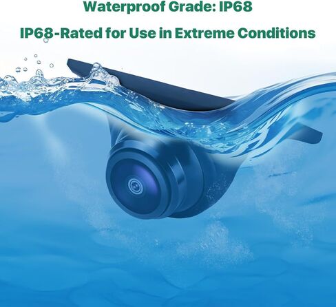 كاميرا احتياطية للسيارة مع خط دليل المسار الديناميكي، كاميرا الرؤية الخلفية العكسية GreenYi AHD1080P، عدسة عين السمكة قابلة للتعديل، رؤية ليلية مقاومة للماء رؤية واسعة 170 درجة in Kuwait