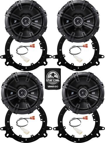مكبرات صوت KICKER مقاس 6.5 بوصة لمجموعة ترقية Toyota Prius 2016-2022 - 4 عبوات من سلسلة DS مع محولات وحزام، مكبر صوت محوري 6 1/2 أمامي وخلفي للسيارة DSC650، 43DSC6504 in Kuwait