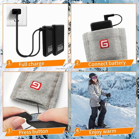 MMlove Heated Socks, Rechargeable Heated Socks for Men Women, 4000mAh Electric Socks with 3 Heating Levels, Washable Foot Warmers for Skiing, Camping, Hiking, Cycling, Outdoor Work in Saudi Arabia