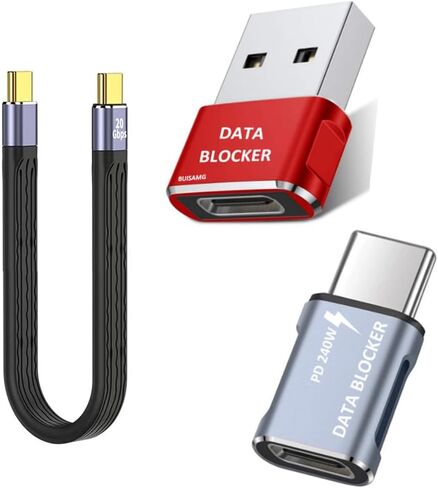 Data Blocker, USB Data Blocker Protection from Illegal Downloading, Hacking Proof 100% Guaranteed, USB C Data Blocker for iPhone 16 15 and Any USB Phone Charging (2-Pack) in Saudi Arabia