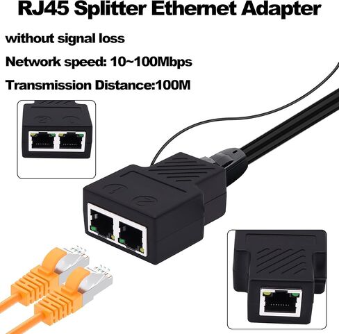 موزع إيثرنت 1 إلى 2، محول شبكة إيثرنت RJ45 8P8C LAN موسع الإنترنت 1 في 2 محول مع كابل طاقة USB لجهاز توجيه محور الكمبيوتر in Saudi Arabia