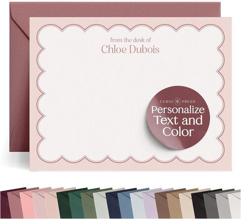 Personalized Stationery for Women, Bow Flat Card with Custom Note Cards Name, Coquette & Balletcore-Inspired Personalized Note Cards with Envelopes For Women Custom Card Gift Idea - Tiny Bow Flat in Kuwait