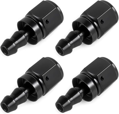 6AN Straight Push Lock Hose Fitting End Aluminum Black 4PCS in Saudi Arabia