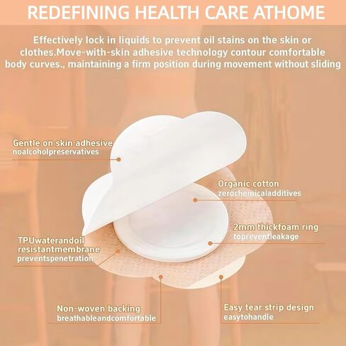 Castor Oil Patches – FDA/MDR/CE Certified Carrier Patches for Castor Oil, Medical-Grade Self-Adhesive Pads, Disposable Organic Cotton Belly Button Patch, Portable Breathable Anti Leakage No Wash in Saudi Arabia