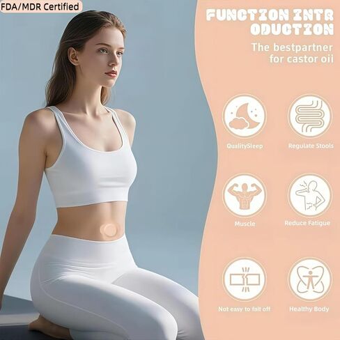 Castor Oil Patches – FDA/MDR/CE Certified Carrier Patches for Castor Oil, Medical-Grade Self-Adhesive Pads, Disposable Organic Cotton Belly Button Patch, Portable Breathable Anti Leakage No Wash in Saudi Arabia