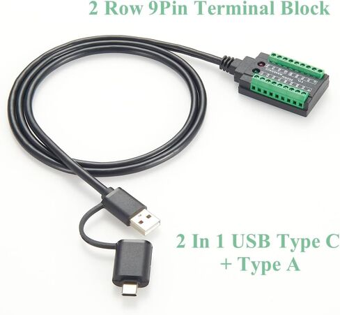 كابل محول تسلسلي 4 في 1 FTDI USB إلى RS232 RS485 RS422 TTL 3.3 فولت 5 فولت مع شريحة FT232RL بمنفذ مزدوج USB-A ومحول USB-C إلى منفذ COM مع كتلة طرفية للمودم والماسح الضوئي والنوافذ وMacOS (1M/3.3FT) in Kuwait
