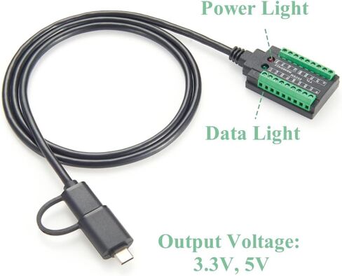كابل محول تسلسلي 4 في 1 FTDI USB إلى RS232 RS485 RS422 TTL 3.3 فولت 5 فولت مع شريحة FT232RL بمنفذ مزدوج USB-A ومحول USB-C إلى منفذ COM مع كتلة طرفية للمودم والماسح الضوئي والنوافذ وMacOS (1M/3.3FT) in Kuwait