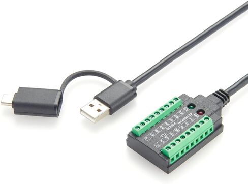 كابل محول تسلسلي 4 في 1 FTDI USB إلى RS232 RS485 RS422 TTL 3.3 فولت 5 فولت مع شريحة FT232RL بمنفذ مزدوج USB-A ومحول USB-C إلى منفذ COM مع كتلة طرفية للمودم والماسح الضوئي والنوافذ وMacOS (1M/3.3FT) in Kuwait