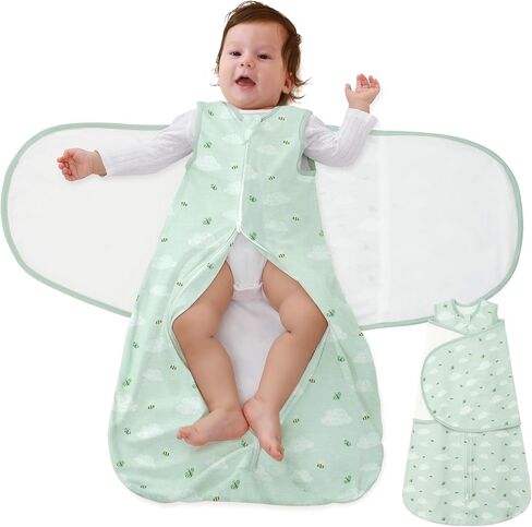 Baby Swaddle Sleep Sack, 1.0 Tog New-Parent-Friendly Swaddle for Newborns & infant 0-6 Months Baby Wearable Blanket Reduce Startle Reflex, Newborn Boys Girls Registry Essentials in Kuwait