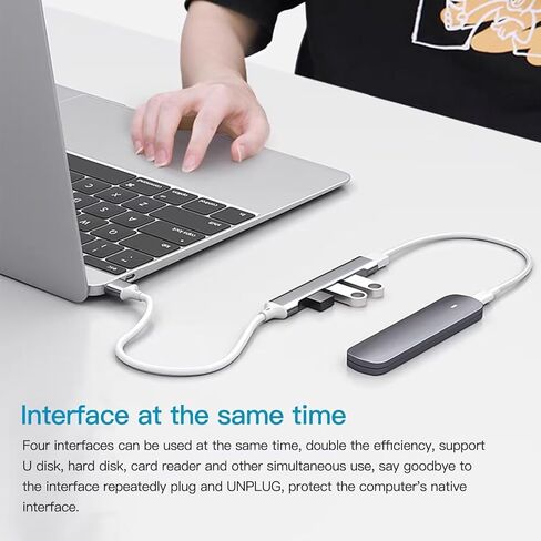 2 Pack USB-C 4-in-1 Design Hub Splitter Type C to USB 3.0 Compatible for Windows 11, 10, 8, 7, Silver in Saudi Arabia