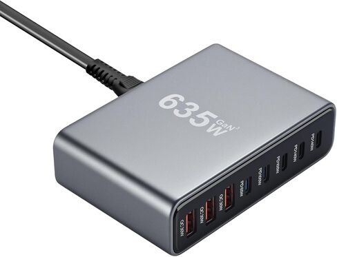 محطة شحن فائقة السرعة بقدرة 635 وات GaN لأجهزة متعددة، ومحطات شحن USB C ذات 8 منافذ لأجهزة iPhone، وiPad، وMacBook، والكمبيوتر اللوحي، والهاتف الخلوي Android، ووحدة شحن متعددة الأجهزة لسطح المكتب من النوع C بقدرة 200 وات in Saudi Arabia
