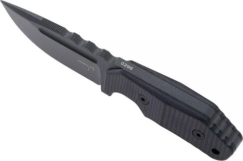 سكين Boker Plus Little Dvalin ذو الشفرة الثابتة EDC، مقابض G10 من الفولاذ D2 المطلي باللون الأسود مع غمد كيديكس الأسود، صممه ديرك هوفميستر (نقطة Spearpoint) in Kuwait