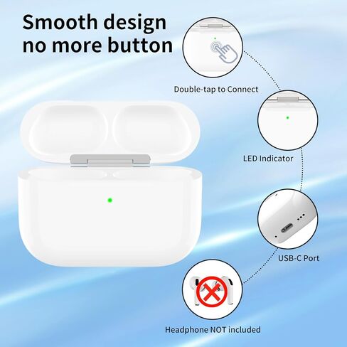 Wireless Charging Case Compatible with AirPods Pro 3 Generation, USB-C Port AirPods Pro 3 Charging Case Replacement, No Earbuds in Kuwait