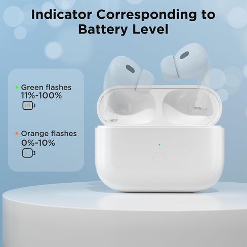 حافظة شحن لاسلكية بديلة Airpod Pro، حافظة شحن متوافقة مع Air Pod Pro الجيل الأول والثاني، استبدال علبة شاحن Airpods Pro 1&2، اقتران بلوتوث (النوع C) in Kuwait