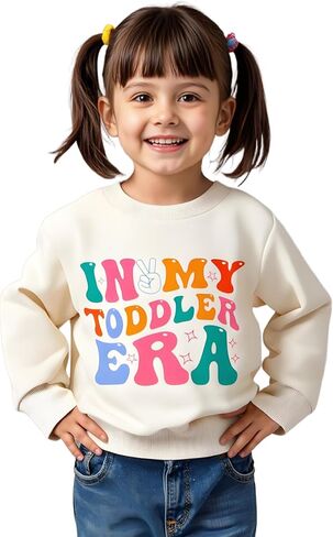 luethbiezx Toddler Baby Girls Sweatshirt in My Toddler Era Long Sleeve Pullover Crew Neck Retro Top Fall Clothes in Saudi Arabia