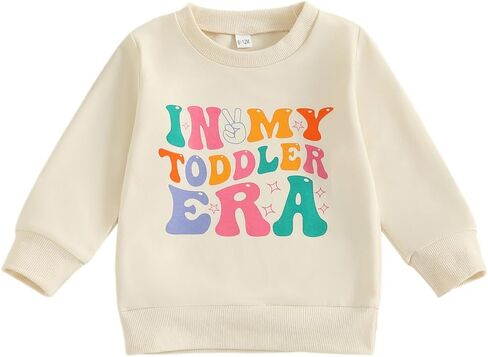 luethbiezx Toddler Baby Girls Sweatshirt in My Toddler Era Long Sleeve Pullover Crew Neck Retro Top Fall Clothes in Saudi Arabia