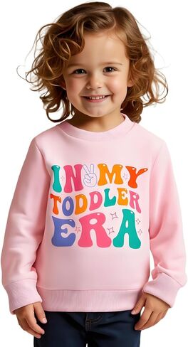 luethbiezx Toddler Baby Girls Sweatshirt in My Toddler Era Long Sleeve Pullover Crew Neck Retro Top Fall Clothes in Saudi Arabia