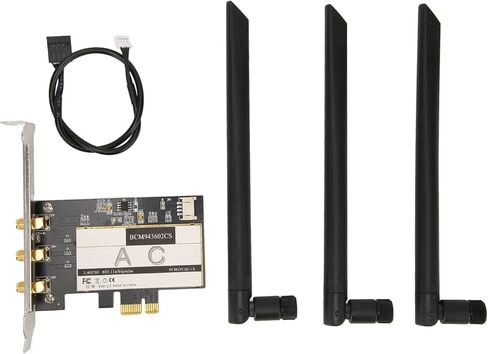 بطاقة BCM943602CS PCIE مع 3 هوائيات 1750 ميجابت في الثانية 2.4 جيجا هرتز 5 جيجا هرتز 4.0 لنظام التشغيل 11 in Saudi Arabia