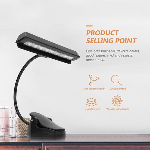 BESPORTBLE USB Rechargeable LED Music Stand Lamp Clip Light for Piano and Guitar, Foldable Music Score Reading Lamp with Adjustable Neck, Eye Protection Table Light for Night Studying in Kuwait