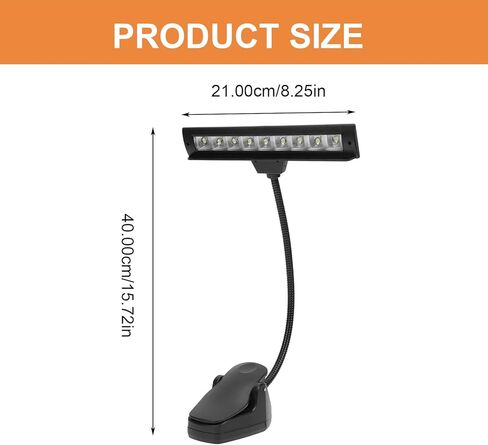 BESPORTBLE USB Rechargeable LED Music Stand Clip Light for Musicians, Adjustable Eye Protection Reading Lamp with Foldable Clip for Piano and Guitar Sheet Music, Small Portable Bedside Table in Kuwait