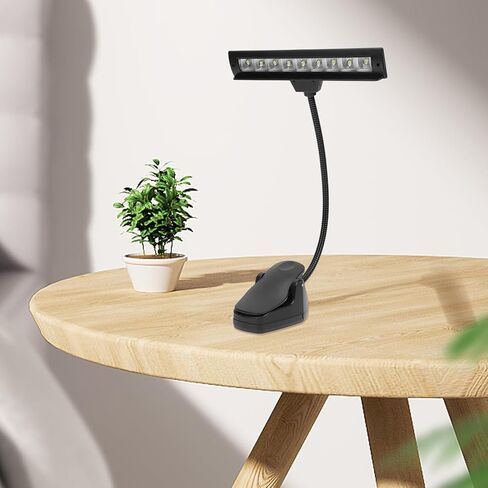 BESPORTBLE USB Rechargeable LED Music Stand Clip Light for Musicians, Adjustable Eye Protection Reading Lamp with Foldable Clip for Piano and Guitar Sheet Music, Small Portable Bedside Table in Kuwait