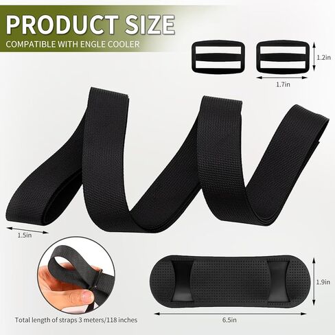 Cooler Strap Compatible with Engel Cooler, with Length Adjustable Nylon Strap and Comfortable Shoulder Pad, Ideal Cooler Straps for Outdoor Use in Kuwait