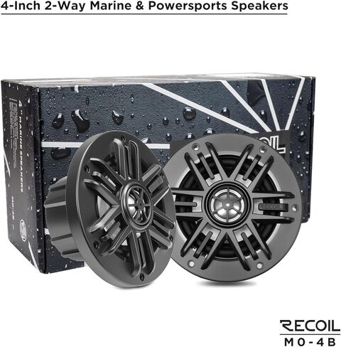RECOIL M0-4B Coaxial Speakers 4 Inch 2-Way Marine Boat & UTV ATV 4 Ohm Pair in Saudi Arabia