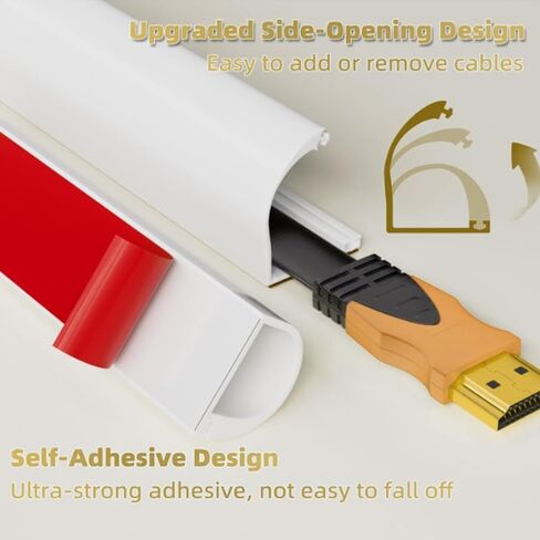 RPXRPXSide Open One Cord Cable Raceway Wire Cover for Cords, Our Cable Track is Best Suited for one Wire (Diameter <0.27"),Wire Raceway Management Cable Concealer Channel (White, 39in) in Saudi Arabia