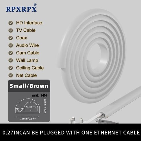 RPXRPXSide Open One Cord Cable Raceway Wire Cover for Cords, Our Cable Track is Best Suited for one Wire (Diameter <0.27"),Wire Raceway Management Cable Concealer Channel (White, 39in) in Saudi Arabia