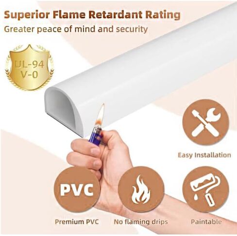 RPXRPXSide Open One Cord Cable Raceway Wire Cover for Cords, Our Cable Track is Best Suited for one Wire (Diameter <0.27"),Wire Raceway Management Cable Concealer Channel (White, 39in) in Saudi Arabia