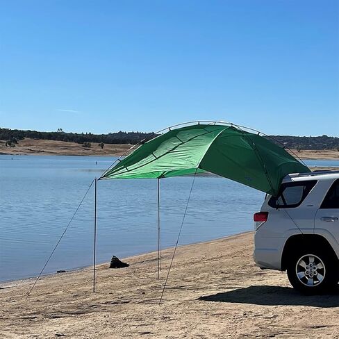Kamp-Rite KAMPAWN319 SUV Sport Multi Use Outdoor Shade Shelter Tent Camping Awning w/ 3 Poles, 2 Legs, & Carry Bag, Jolly Green in Saudi Arabia