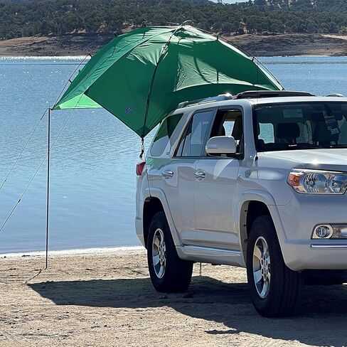 Kamp-Rite KAMPAWN319 SUV Sport Multi Use Outdoor Shade Shelter Tent Camping Awning w/ 3 Poles, 2 Legs, & Carry Bag, Jolly Green in Saudi Arabia