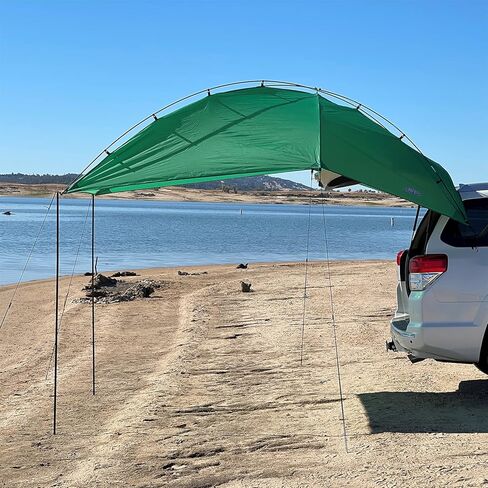 Kamp-Rite KAMPAWN319 SUV Sport Multi Use Outdoor Shade Shelter Tent Camping Awning w/ 3 Poles, 2 Legs, & Carry Bag, Jolly Green in Saudi Arabia