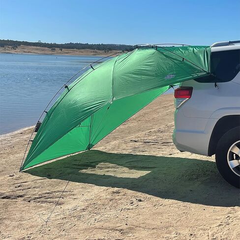 Kamp-Rite KAMPAWN319 SUV Sport Multi Use Outdoor Shade Shelter Tent Camping Awning w/ 3 Poles, 2 Legs, & Carry Bag, Jolly Green in Saudi Arabia