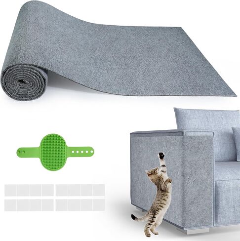 واقي الأثاث Cat Scratch ، 39.3''x15.8 '' DIY DIY ذاتي ، حماة الأريكة خدش زاوية متينة من مخالب القط للأريكة ، أرفف الأشجار ووظائف الخدش (khaki) in Saudi Arabia