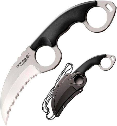 وكيل مزدوج من الفولاذ البارد متين وخفيف الوزن ياباني AUS8A فولاذ Karambit على شكل 3 بوصات شفرة ثابتة سكين صيد تكتيكي خارجي، مقبض Kray-Ex، غمد آمن in Kuwait