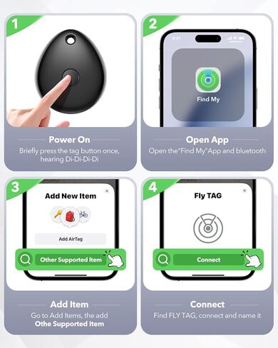 Air Tracker Tags-4 Pack for Apple Find My, Official MFi Certified, Smart Bluetooth Key Finder, Tracking Device for iPhone, Mini Finder Locator for Luggage, Backpack, Wallet, Bags, Dog, Pet, eBike in Saudi Arabia