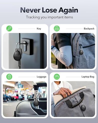 Air Tracker Tags-4 Pack for Apple Find My, Official MFi Certified, Smart Bluetooth Key Finder, Tracking Device for iPhone, Mini Finder Locator for Luggage, Backpack, Wallet, Bags, Dog, Pet, eBike in Saudi Arabia