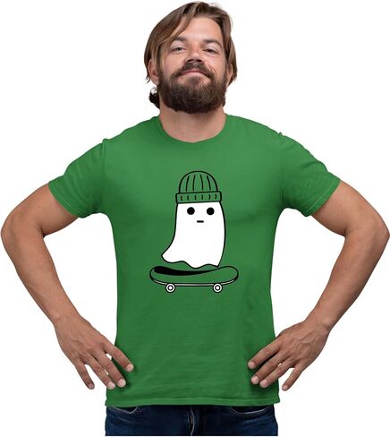 تي شيرت Go All Out Skater Ghost Funny Halloween Skateboard للرجال والنساء والشباب in Saudi Arabia