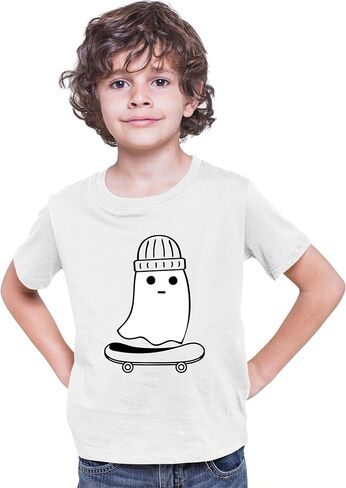 تي شيرت Go All Out Skater Ghost Funny Halloween Skateboard للرجال والنساء والشباب in Saudi Arabia