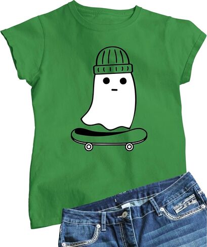 تي شيرت Go All Out Skater Ghost Funny Halloween Skateboard للرجال والنساء والشباب in Saudi Arabia