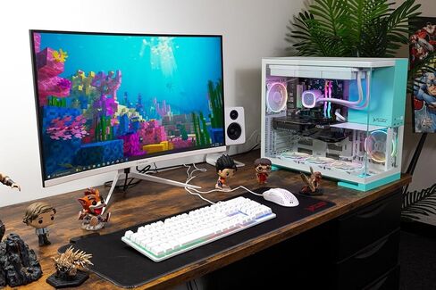 كمبيوتر Skytech Gaming Aqua للألعاب، AMD Ryzen 7 7700X 4.5 جيجا هرتز، NVIDIA RTX 5070 12 جيجا، 1 تيرابايت Gen4 NVMe SSD، 32 جيجا DDR5 RAM 6000، 850 وات ذهبي ATX 3 PSU، 360 ARGB AIO، واي فاي، ويندوز 11، سطح المكتب in Kuwait