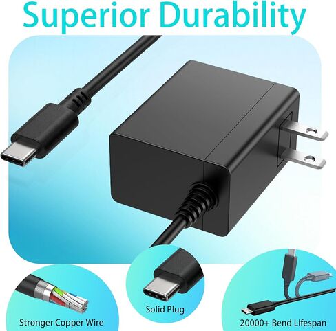 شاحن أسود سريع متوافق مع نينتندو سويتش، مع سلك USB-C، متوافق مع سويتش أوليد، لايت، ستيم ديك - يدعم وضع التلفزيون in Kuwait