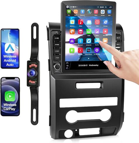 【4G+64GB】 Car Radio Stereo with Wireless Apple Carplay & Android Auto for Ford F150 2009-2014,9.7 Inch IPS Touch Screen Radio Support Real-Time GPS/Bluetooth/Voice Control/WiFi/AHD Camera/SWC/FM in Saudi Arabia